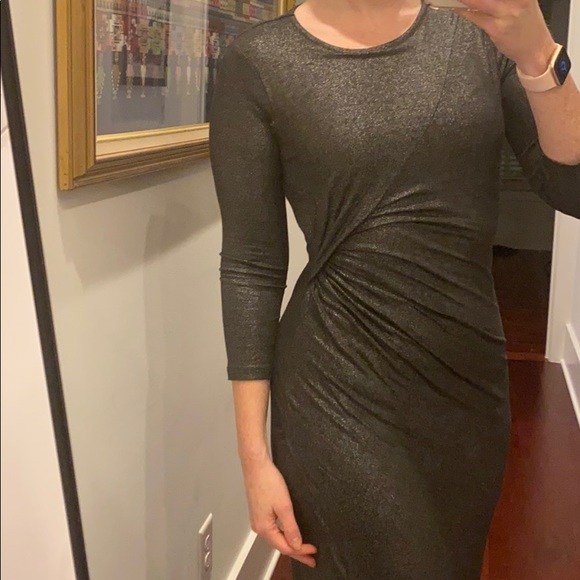 Spense Dresses Sexy Spense Gunmetal Metallic Bodycon Maxi Dress